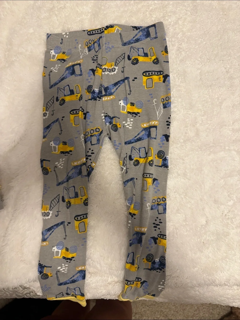 wonder nation Gray One-Piece Footie with Yellow & Blue Construction Print